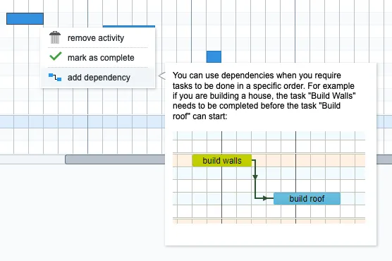 Add dependency context menu