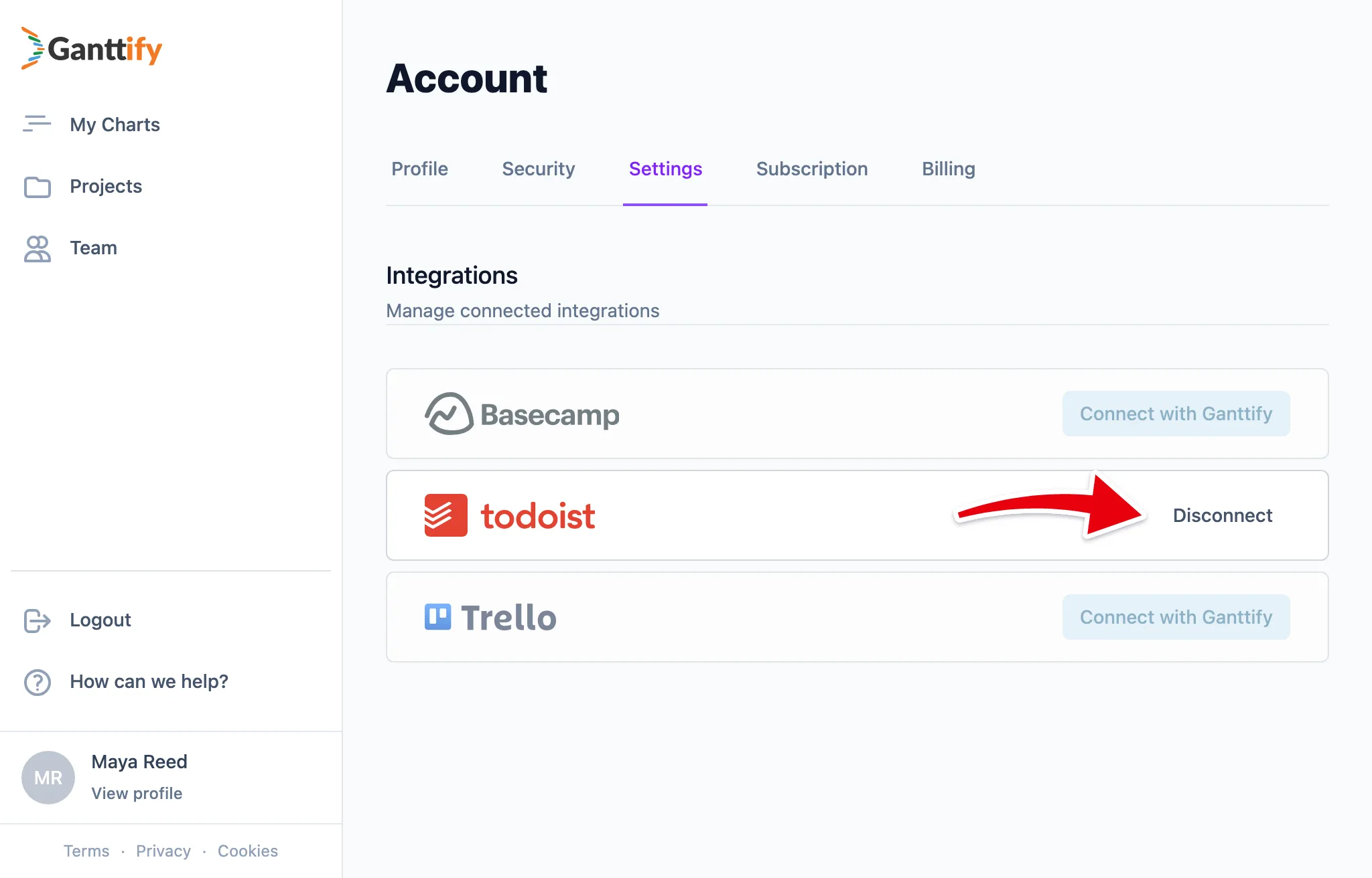 Disconnect your integration on the Settings page of your account, then connect it again