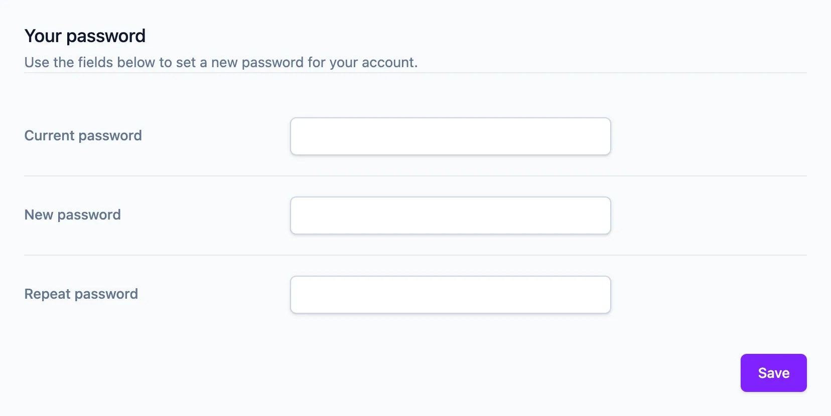 Change your password on the Security tab